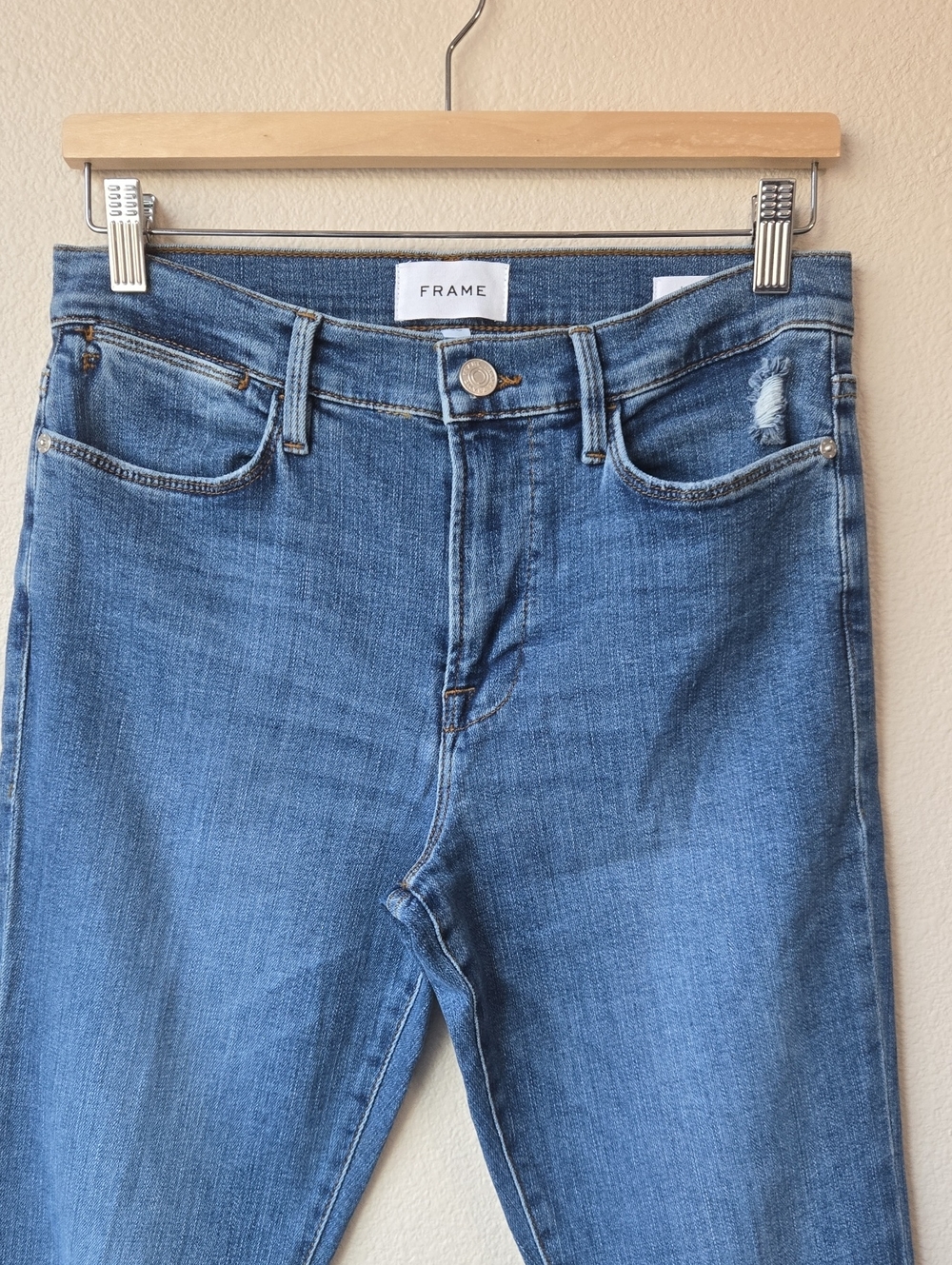 FRAME High-Rise Blue Denim Jeans
